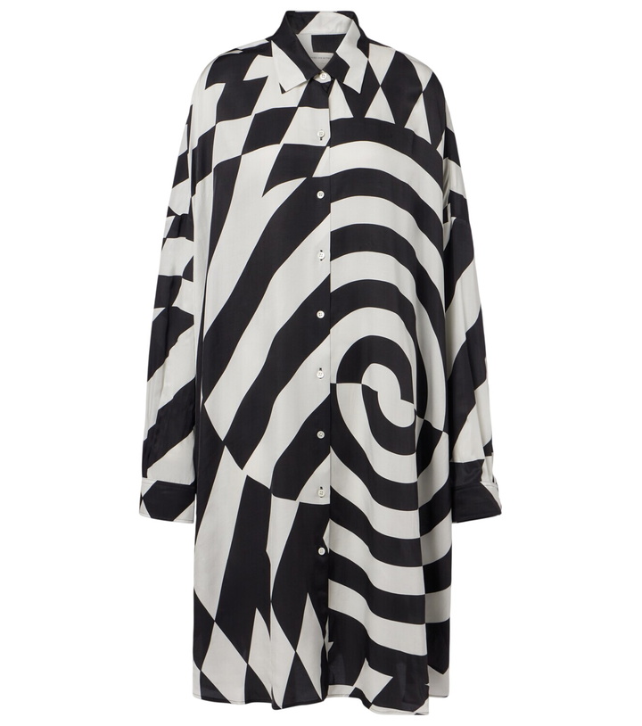 Dries Van Noten Printed draped one-shoulder midi dress Dries Van Noten