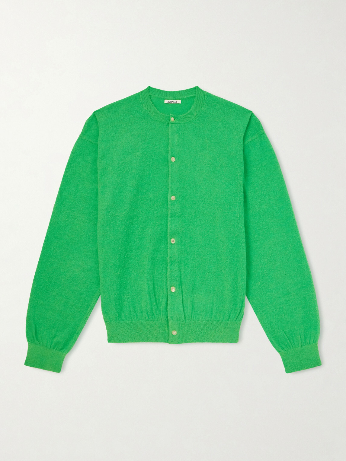 Auralee - Brushed Cashmere and Cotton-Blend Cardigan - Green