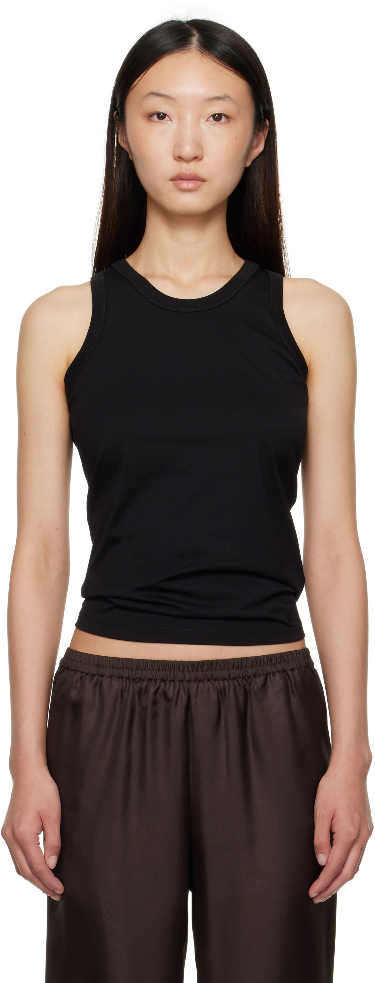 Loulou de Saison Black Poso LDS Cotton Tank Top
