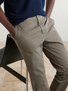 Sunspel - Straight-Leg Garment-Dyed Cotton-Blend Twill Chinos - Brown