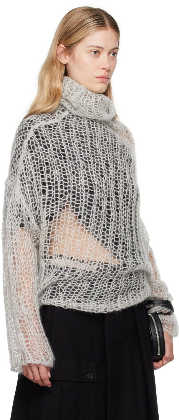 YOHJI YAMAMOTO Gray Dian 2 R-Mohair Turtleneck Yohji Yamamoto