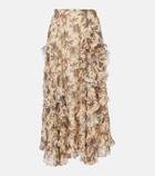 Ulla Johnson Adele printed silk-blend chiffon midi skirt