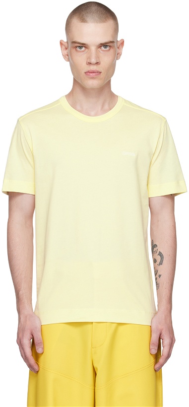 Photo: ZEGNA Yellow Embroidered T-Shirt