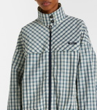 Prada Checked cotton-blend chambray jacket
