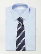 Canali - 8cm Striped Silk and Linen-Blend Tie