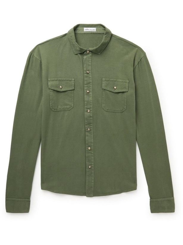 Photo: Peter Millar - Garment-Dyed Stretch Pima Cotton-Jersey Shirt - Green