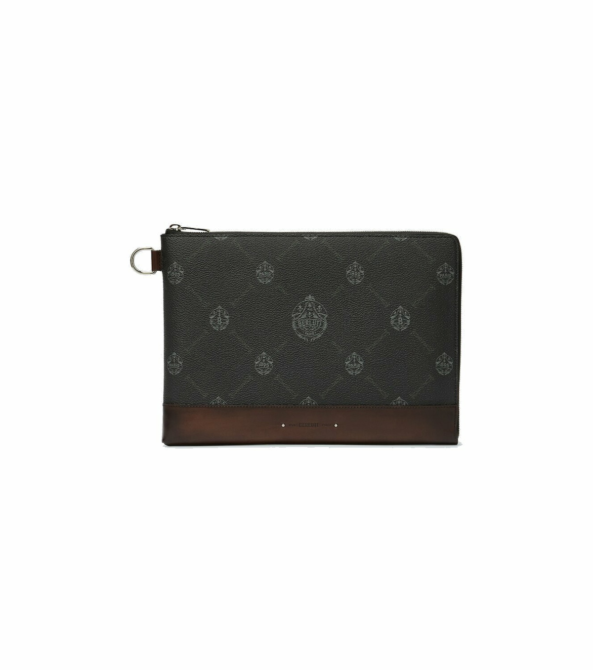 Nino Leather And Canvas Clutch in Black - Berluti