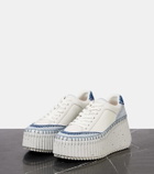 Chloé Name suede wedge sneakers