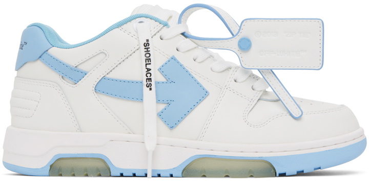 Photo: Off-White White & Blue Out Of Office Sneakers