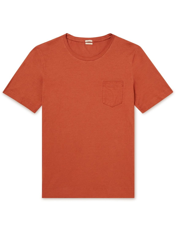 Photo: Massimo Alba - Panarea Garment-Dyed Cotton-Jersey T-Shirt - Orange
