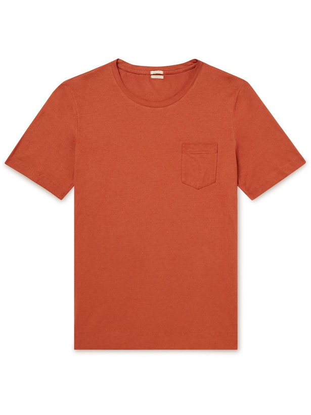 Photo: Massimo Alba - Panarea Garment-Dyed Cotton-Jersey T-Shirt - Orange