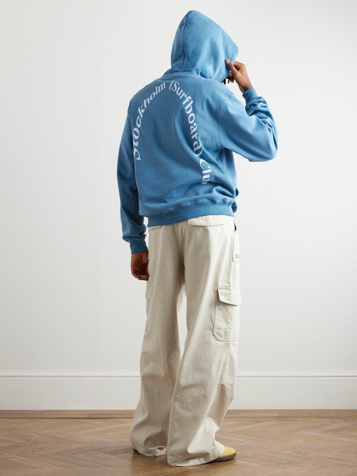 【関税込み】\"Stockholm (Surfboard) Club\" hoodie Stockholm Surfboard Club - Logo-Print Cotton-Jersey Hoodie