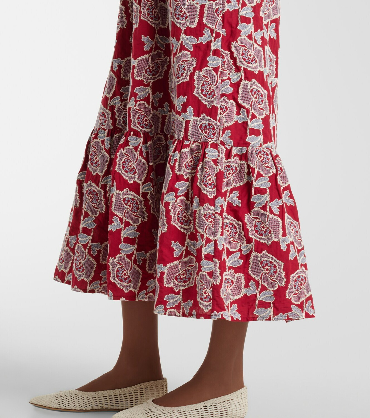 Erdem Floral cotton-blend lace midi dress