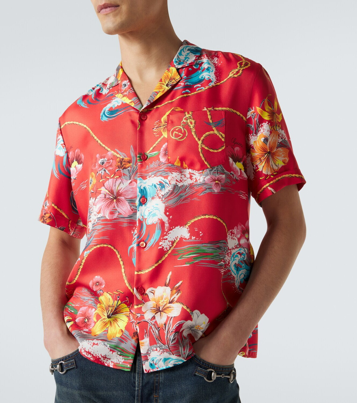 Gucci Floral silk twill bowling shirt