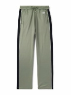 LOEWE - Straight-Leg Logo-Embroidered Herringbone-Striped Tech-Jersey Track Pants - Green