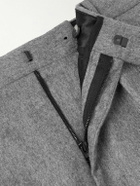 CELINE - Keith Tapered Pleated Cashmere-Flannel Trousers - Gray