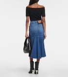 Alexander McQueen Kickback denim midi skirt