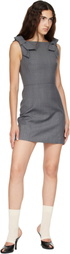 SHUSHU/TONG Gray Bow Strap Minidress