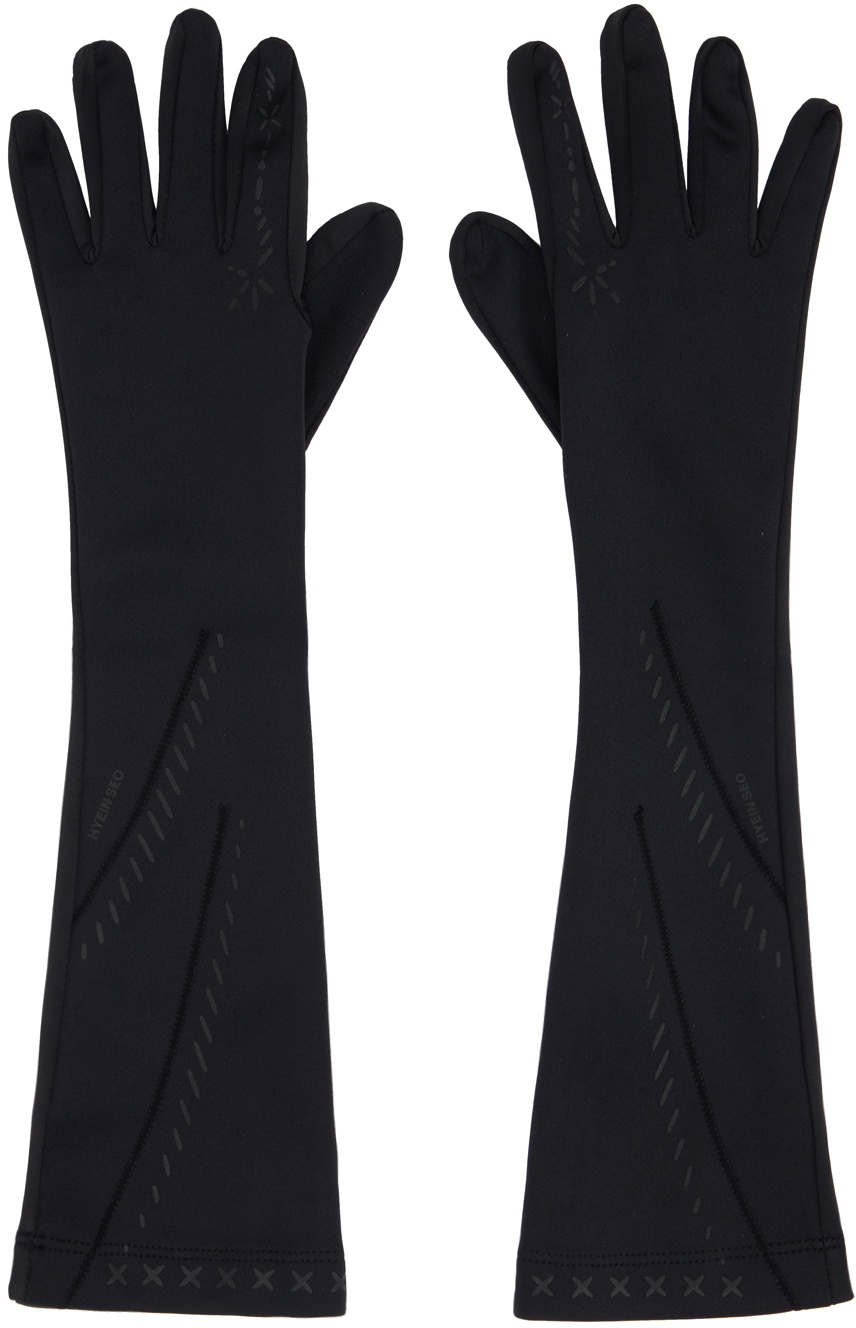 HYEIN SEO Black Graphic Long Gloves