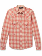 RRL - Slim-Fit Checked Cotton-Jacquard Western Shirt - Orange