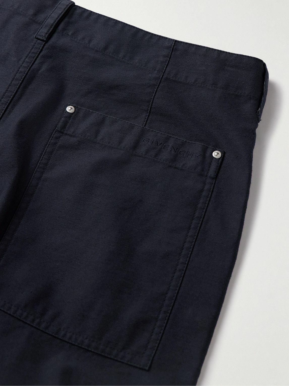 Givenchy - Straight-Leg Panelled Cotton Trousers - Blue