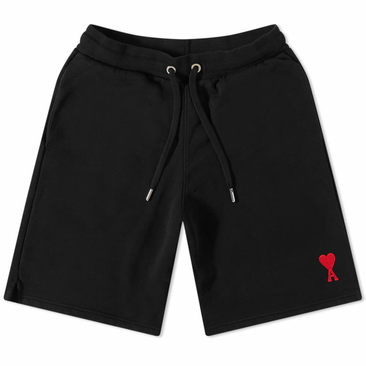 Photo: AMI Men's Small A Heart Shorts in Black/Red