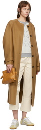 LOEWE Tan Wool & Cashmere Raglan Coat