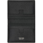 TOM FORD Black Small Grain Leather Folding Card Holder