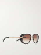 MATSUDA - Aviator-Style Acetate and Gold-Tone Titanium Sunglasses