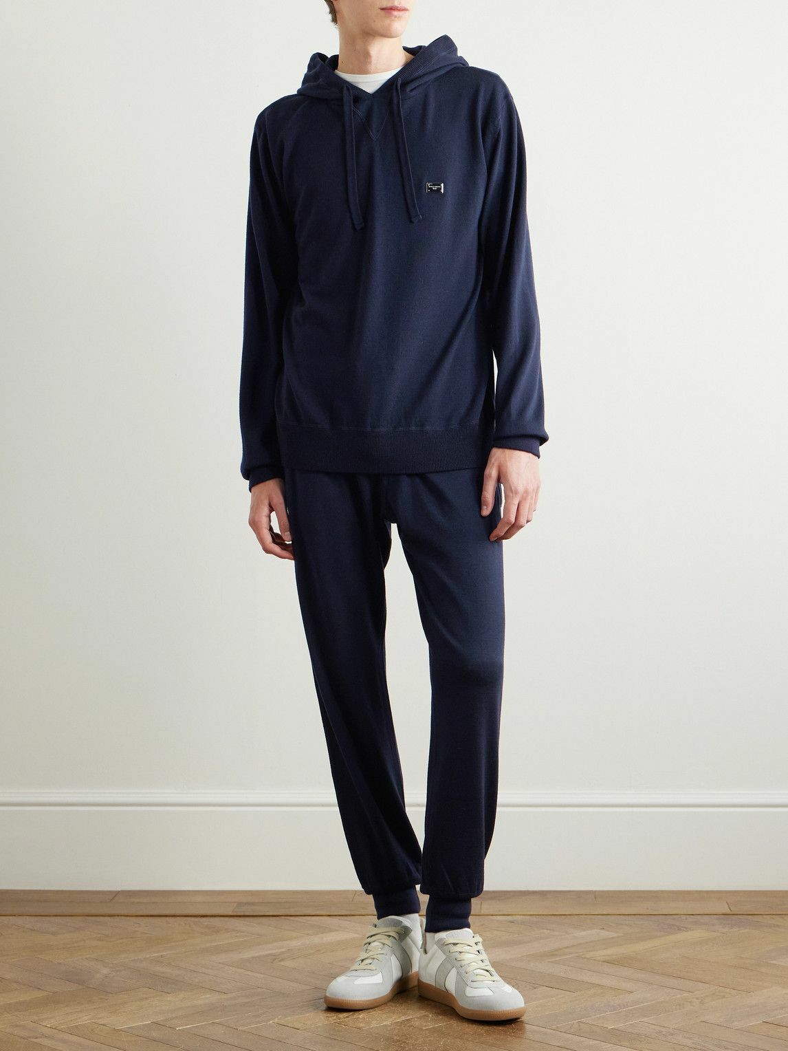 Dolce&Gabbana - Logo-Appliquèd Wool Sweatpants - Blue