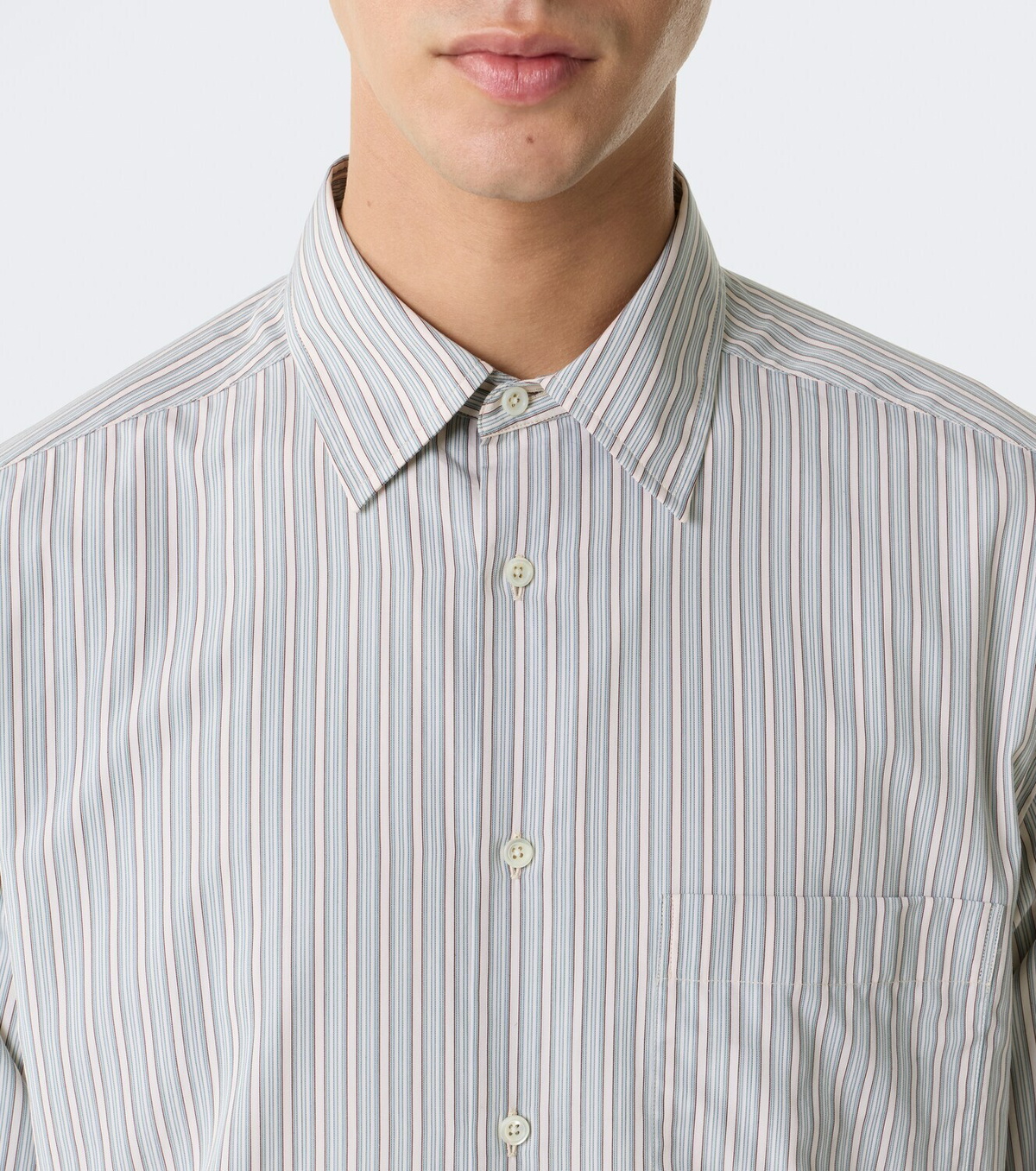 The Row Uday striped cotton poplin shirt