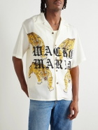 Wacko Maria - Convertible-Collar Logo-Print Recycled-TENCEL™ Shirt - White
