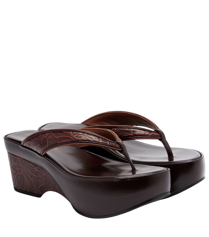 Photo: Dries Van Noten Embossed leather thong sandals