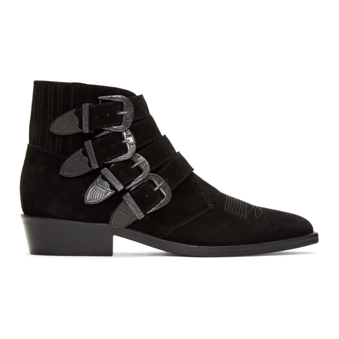 Photo: Toga Virilis Black Suede Buckle Boots