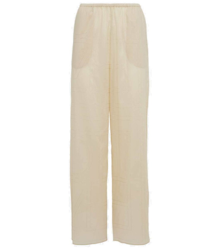Photo: Toteme Monogram cotton-blend wide-leg pants