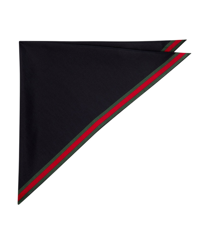 Photo: Gucci Web Stripe cotton and silk scarf
