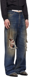 VETEMENTS Blue Trashed Jeans