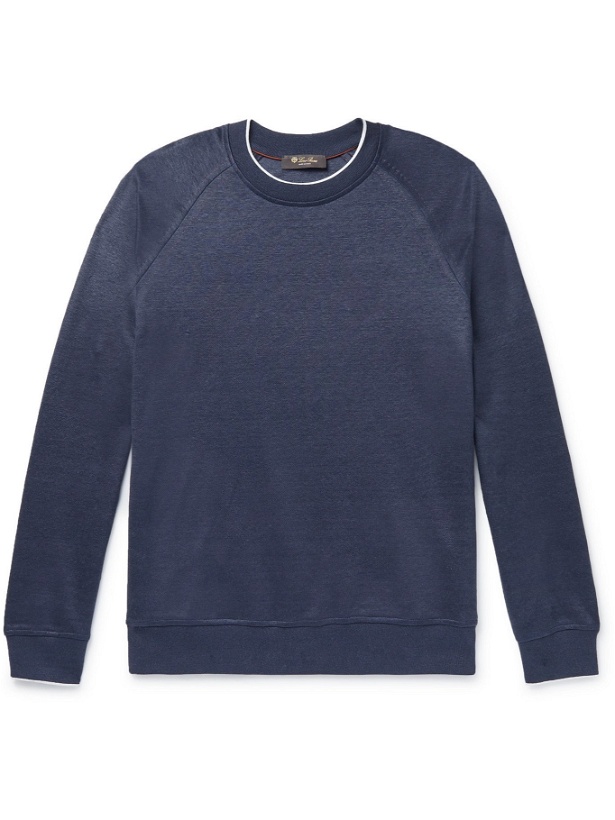 Photo: LORO PIANA - Drysdale Linen-Blend Jersey Sweatshirt - Blue