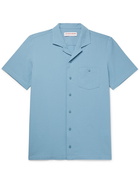 ORLEBAR BROWN - Hibbert Camp-Collar Cotton-Seersucker Shirt - Blue - M