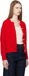 &Daughter Red Ada Crewneck Cardigan