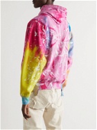 Needles - Paint-Detailed Tie-Dyed Panelled Cotton-Blend Jersey Hoodie - White