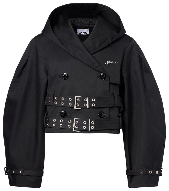 Photo: Ganni Belted cropped cotton jacket