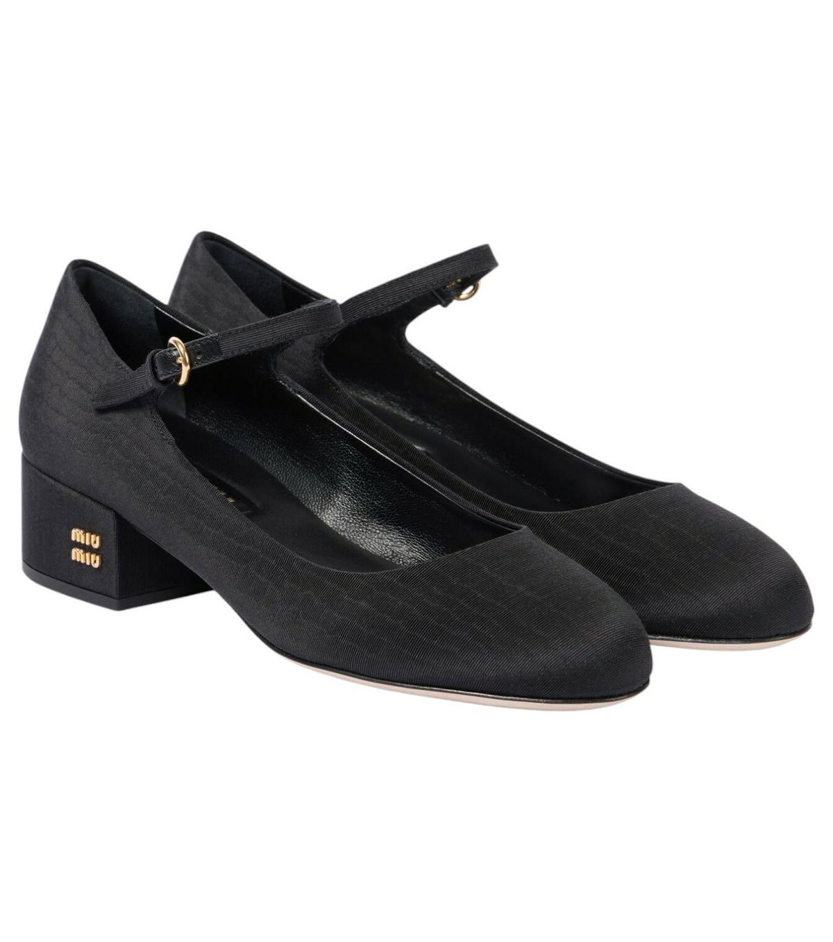 Miu Miu Canvas leather-lined Mary Jane pumps Miu Miu
