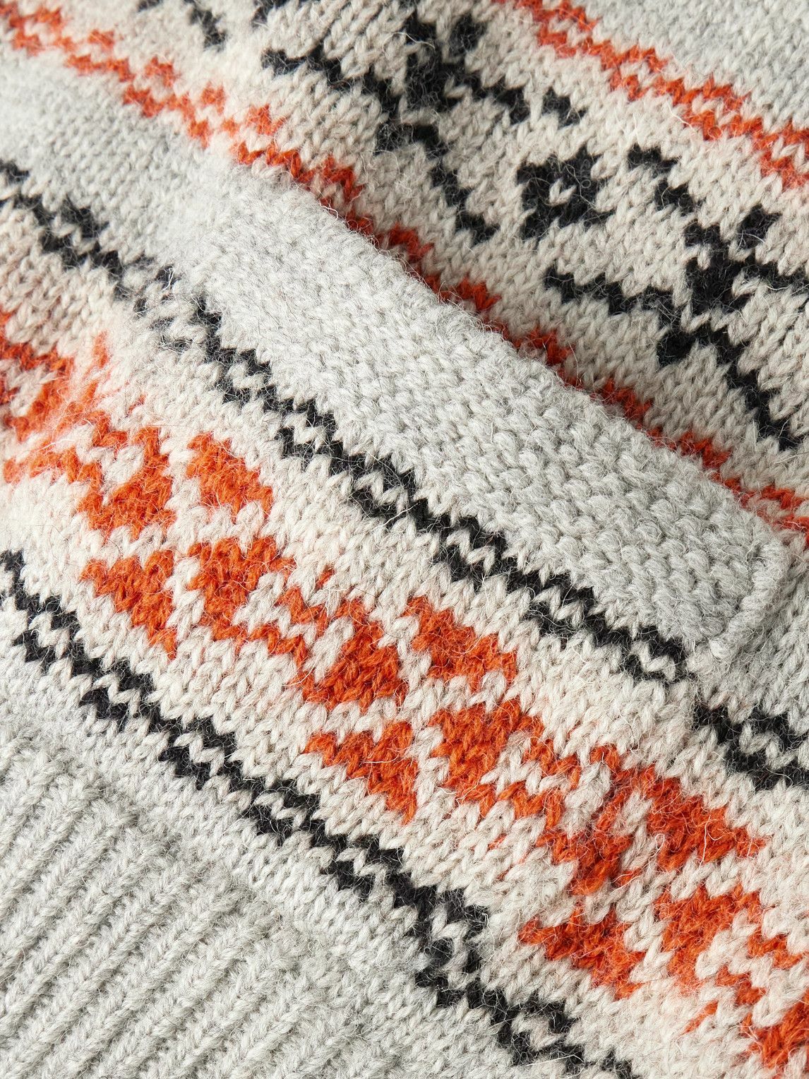 KAPITAL - Fair Isle Wool Sweater - Orange