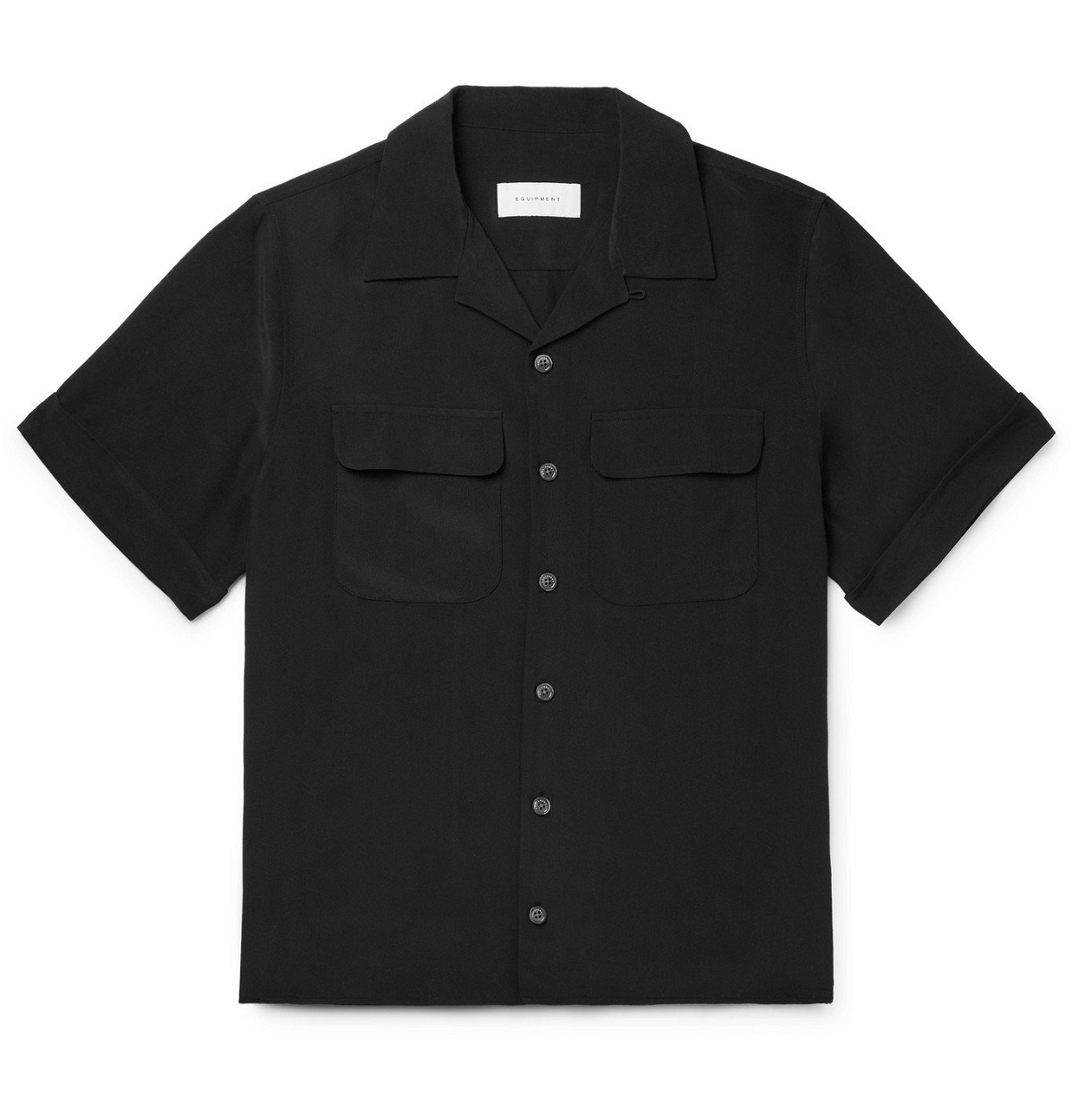 Photo: EQUIPMENT - The Original Camp-Collar Silk Shirt - Black