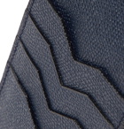 Valextra - Pebble-Grain Leather Zipped Cardholder - Men - Navy