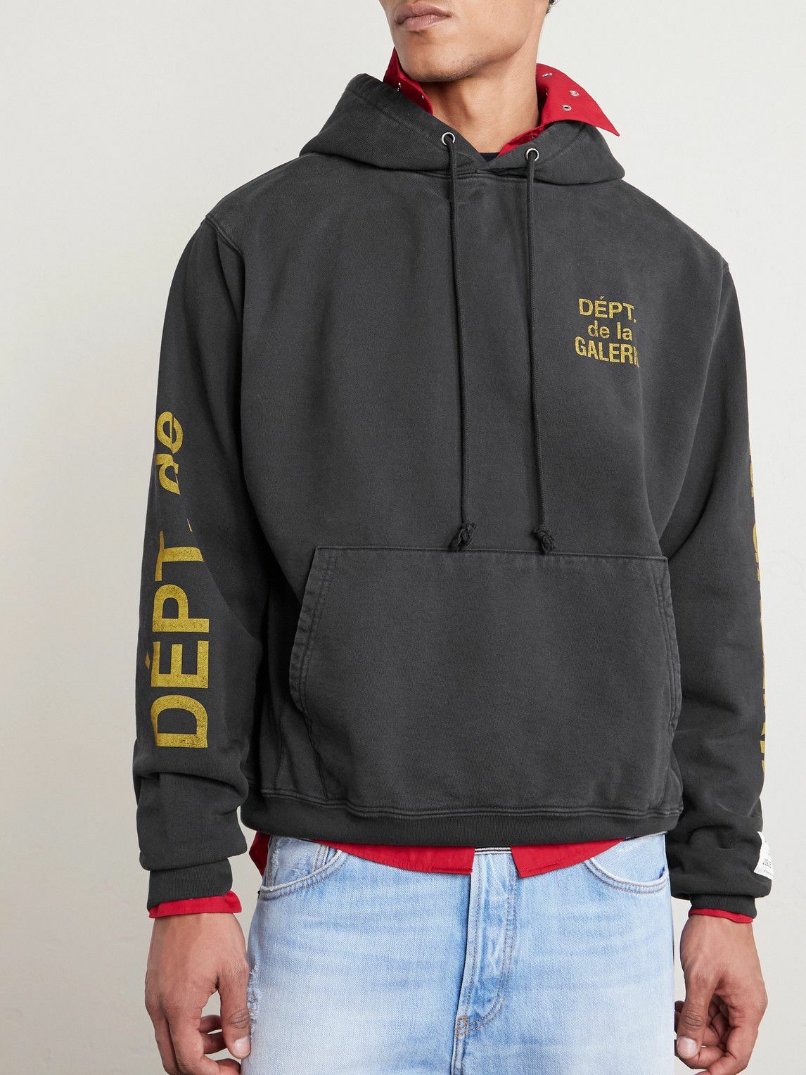 Gallery Dept. - Logo-Print Cotton-Jersey Hoodie - Black