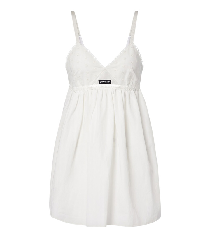 Photo: Miu Miu Embroidered cotton and linen-blend minidress