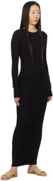 ÉTERNE Black Crewneck Maxi Dress
