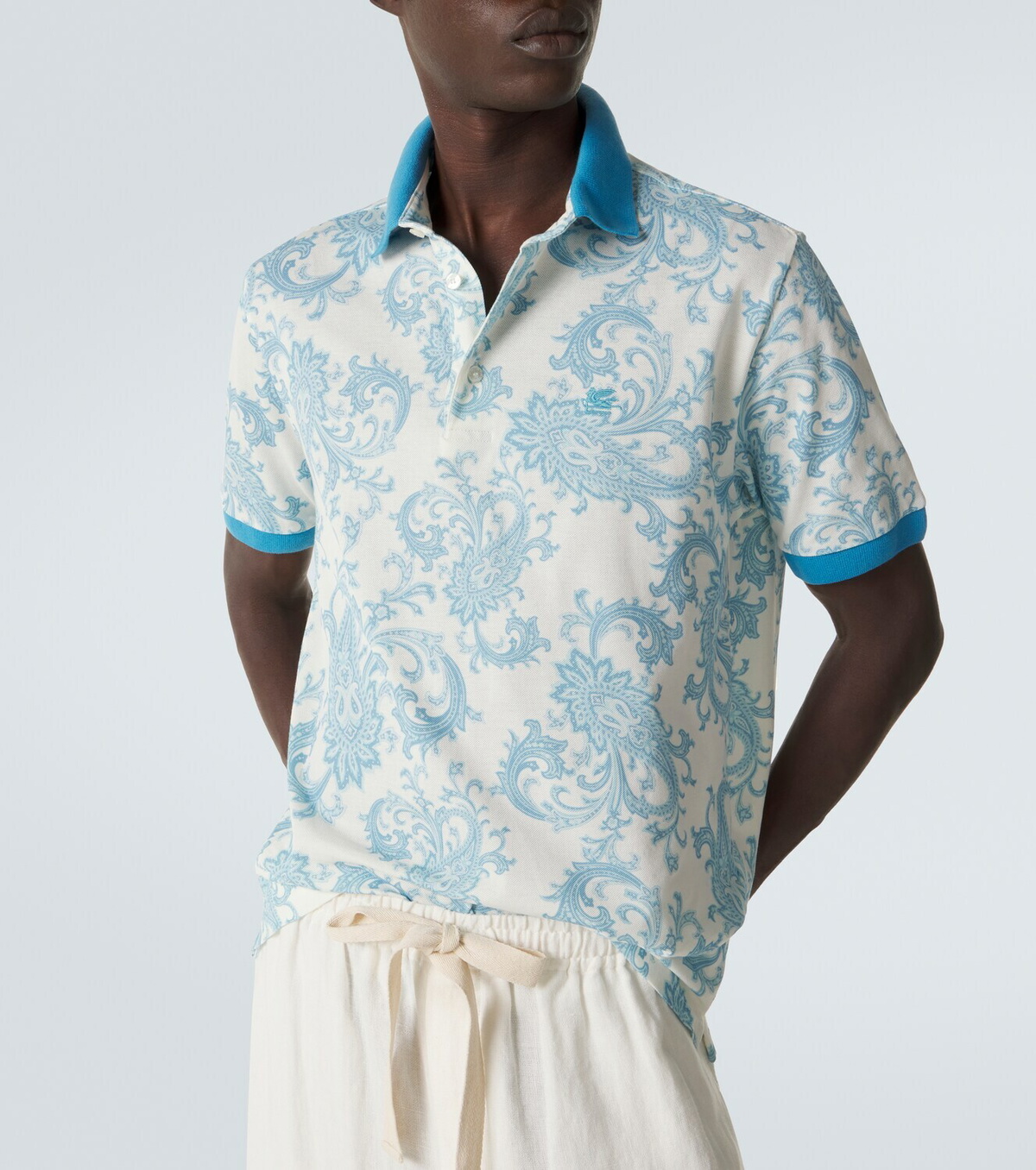 Etro Roma paisley cotton polo shirt